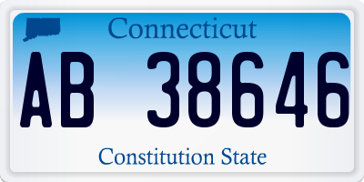 CT license plate AB38646