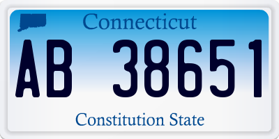 CT license plate AB38651