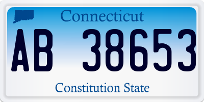 CT license plate AB38653