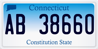 CT license plate AB38660