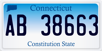 CT license plate AB38663