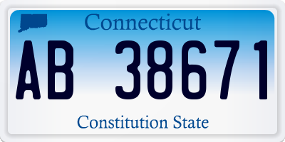 CT license plate AB38671