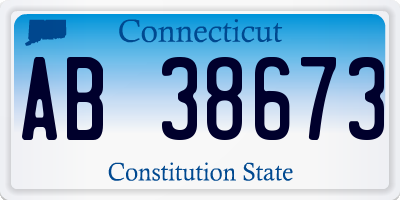 CT license plate AB38673