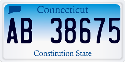 CT license plate AB38675