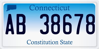 CT license plate AB38678