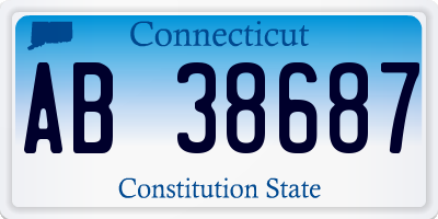 CT license plate AB38687