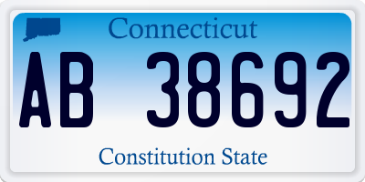 CT license plate AB38692
