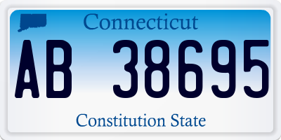 CT license plate AB38695