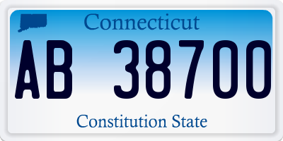 CT license plate AB38700