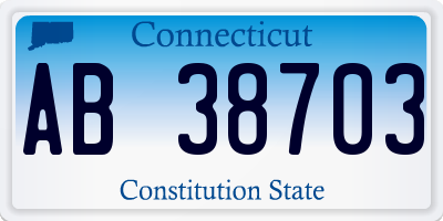 CT license plate AB38703