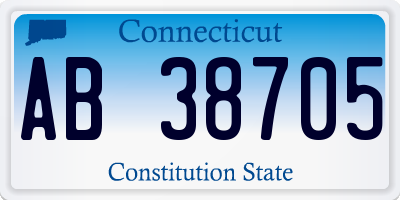 CT license plate AB38705