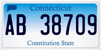 CT license plate AB38709
