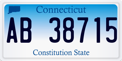 CT license plate AB38715