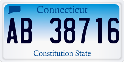 CT license plate AB38716