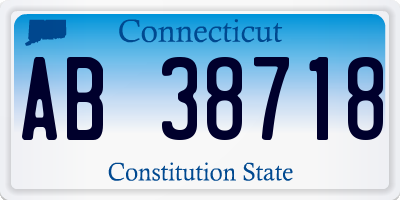 CT license plate AB38718