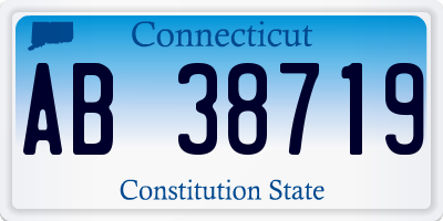 CT license plate AB38719