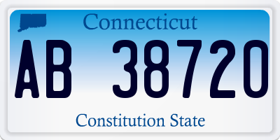 CT license plate AB38720