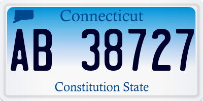 CT license plate AB38727