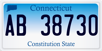 CT license plate AB38730