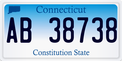 CT license plate AB38738