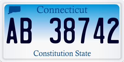 CT license plate AB38742