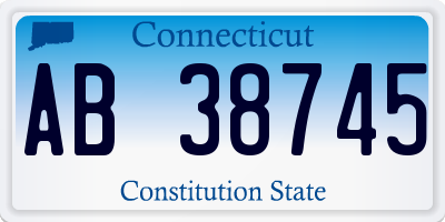 CT license plate AB38745