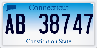 CT license plate AB38747