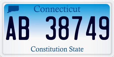 CT license plate AB38749