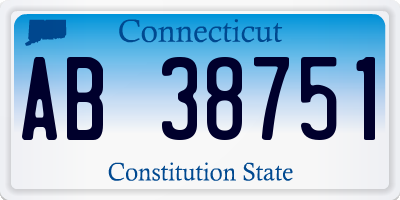 CT license plate AB38751