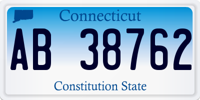 CT license plate AB38762