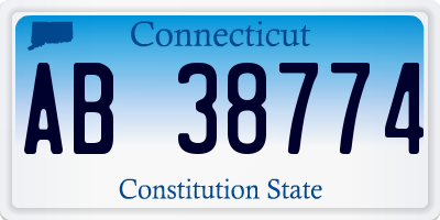 CT license plate AB38774