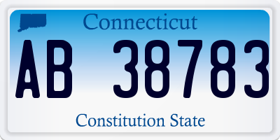 CT license plate AB38783