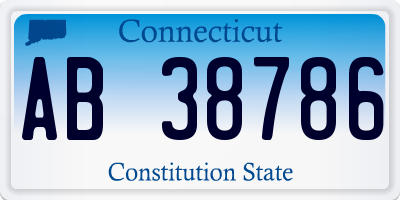 CT license plate AB38786