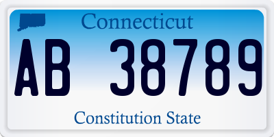CT license plate AB38789