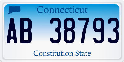 CT license plate AB38793