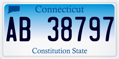 CT license plate AB38797