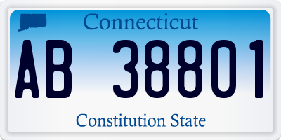 CT license plate AB38801