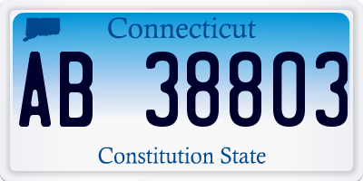 CT license plate AB38803