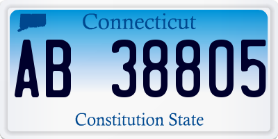 CT license plate AB38805