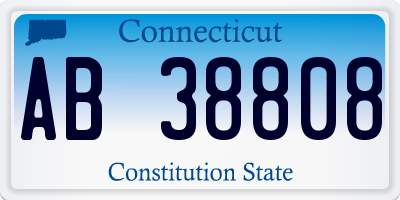 CT license plate AB38808