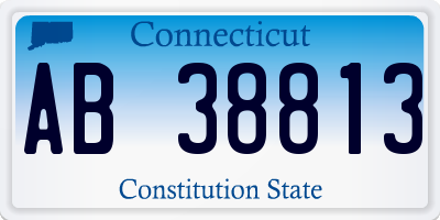 CT license plate AB38813