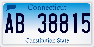 CT license plate AB38815