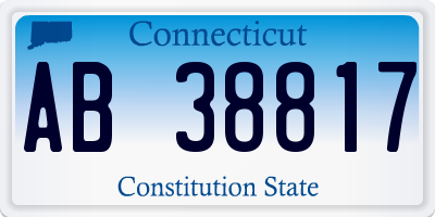 CT license plate AB38817