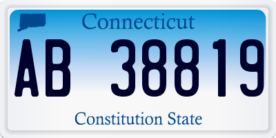 CT license plate AB38819
