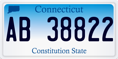 CT license plate AB38822