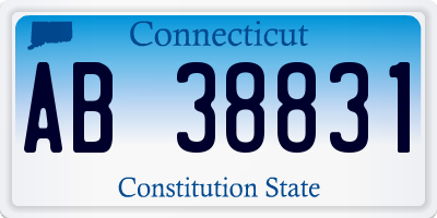 CT license plate AB38831