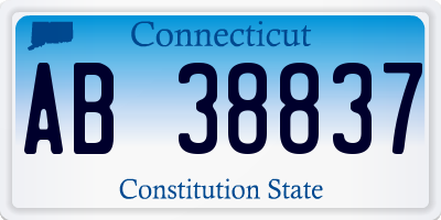 CT license plate AB38837