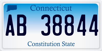 CT license plate AB38844