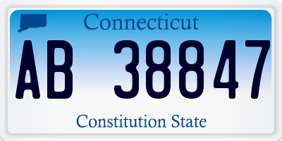 CT license plate AB38847