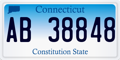 CT license plate AB38848